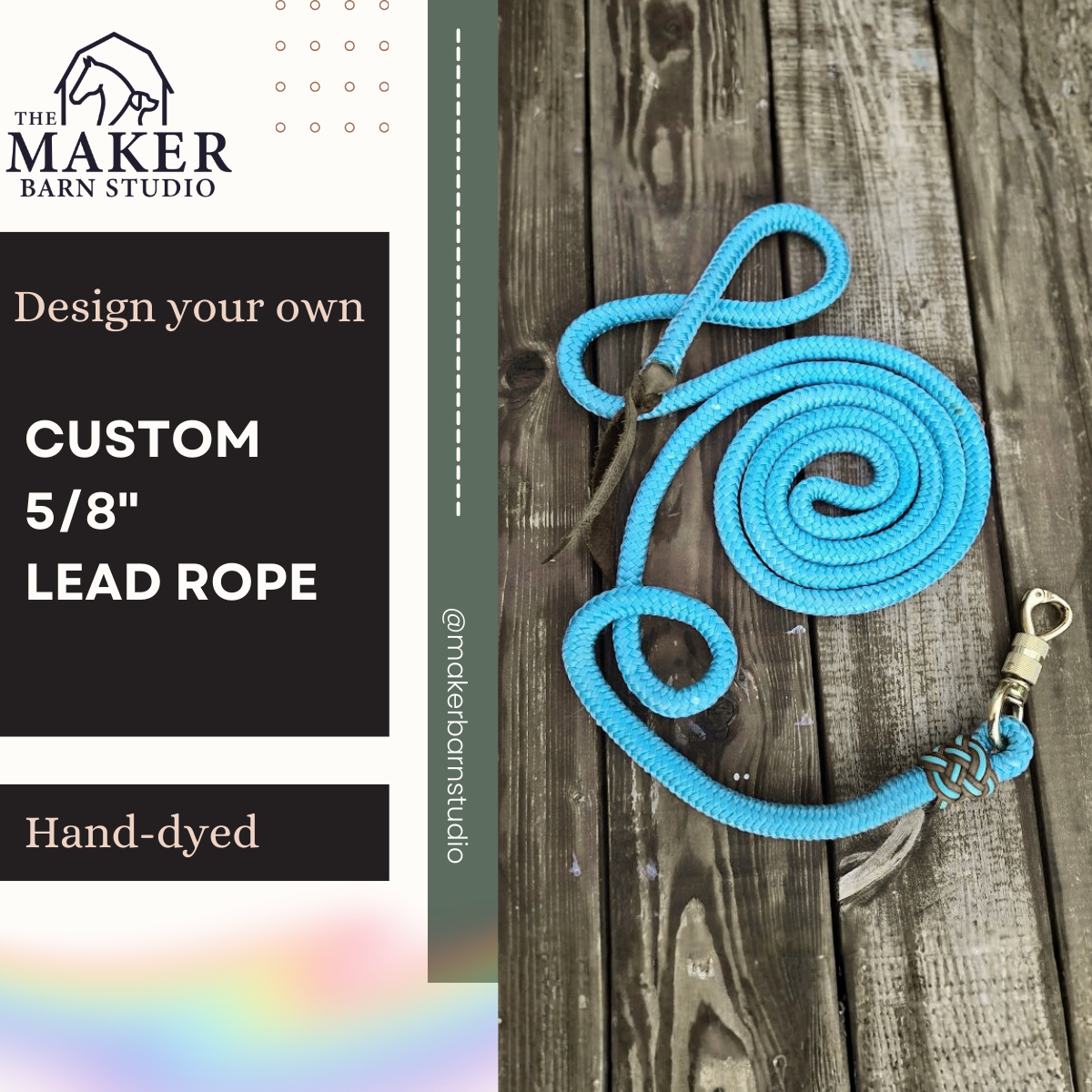 5/8" Custom lead rope - The Maker Barn Studio