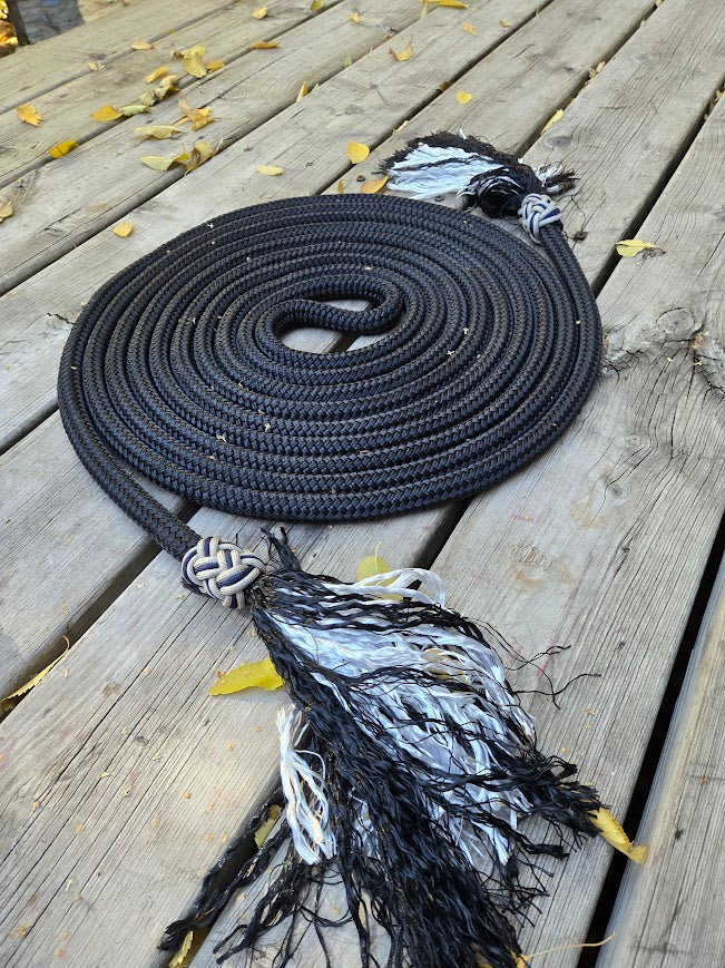5/8" Custom Black/ White Mecate - Sagebrush Tack