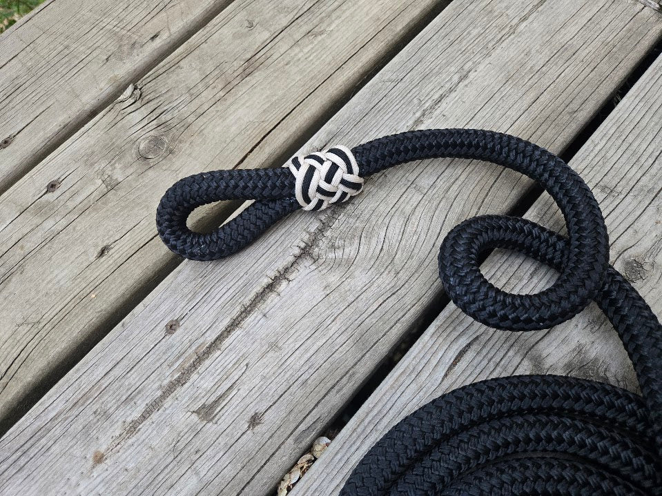 5/8" 14ft black lead rope with tassel end - Sagebrush Tack
