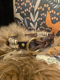 Custom leather heart braid dog collar - The Maker Barn Studio