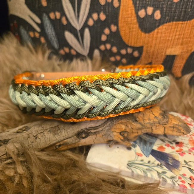 "Prairie Lily" Braided dog collar- M/L - Sagebrush Tack