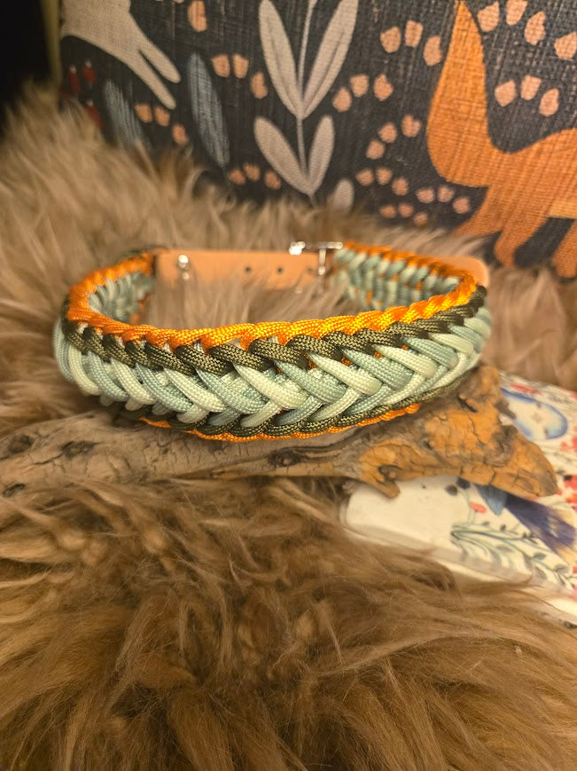 "Prairie Lily" Braided dog collar- M/L - Sagebrush Tack