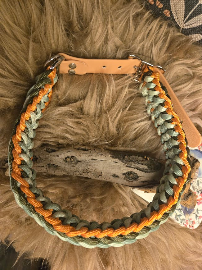 "Prairie Lily" Braided dog collar- M/L - Sagebrush Tack