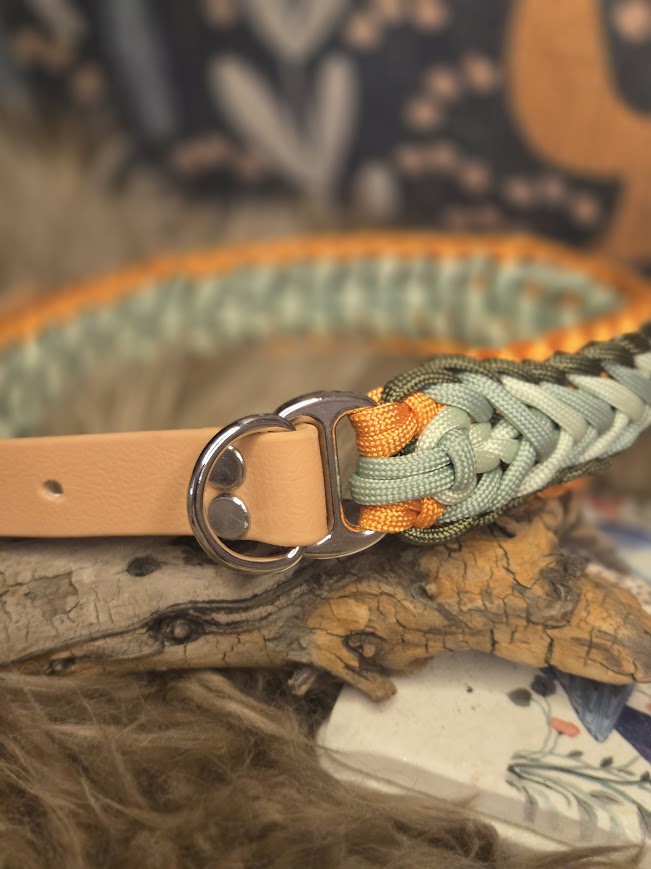 "Prairie Lily" Braided dog collar- M/L - Sagebrush Tack