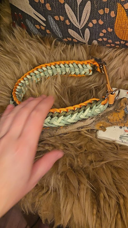 "Prairie Lily" Braided dog collar- M/L - Sagebrush Tack