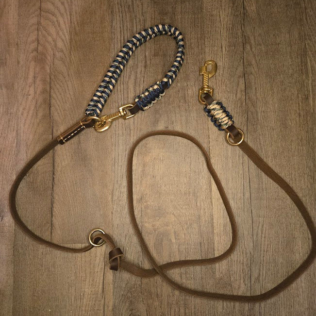 Double ended hands-free leash and matching collar set - Sagebrush Tack