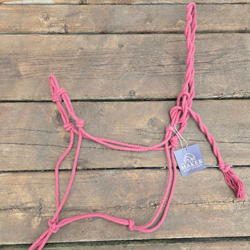 3/16" Stiff Cotton Rope Halter, 4-knot in masala red