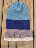 Handmade adult alpaca wool hat, double sided - The Maker Barn Studio