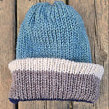 Handmade adult alpaca wool hat, double sided - The Maker Barn Studio