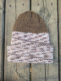 Handmade adult alpaca wool hat, double sided - The Maker Barn Studio