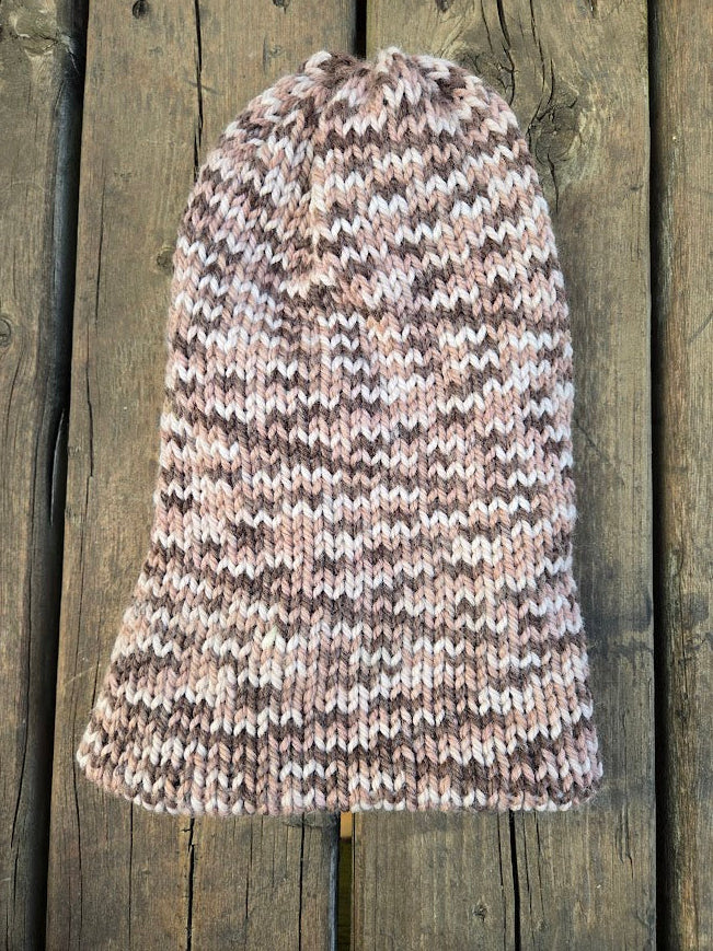 Handmade adult alpaca wool hat, double sided - The Maker Barn Studio