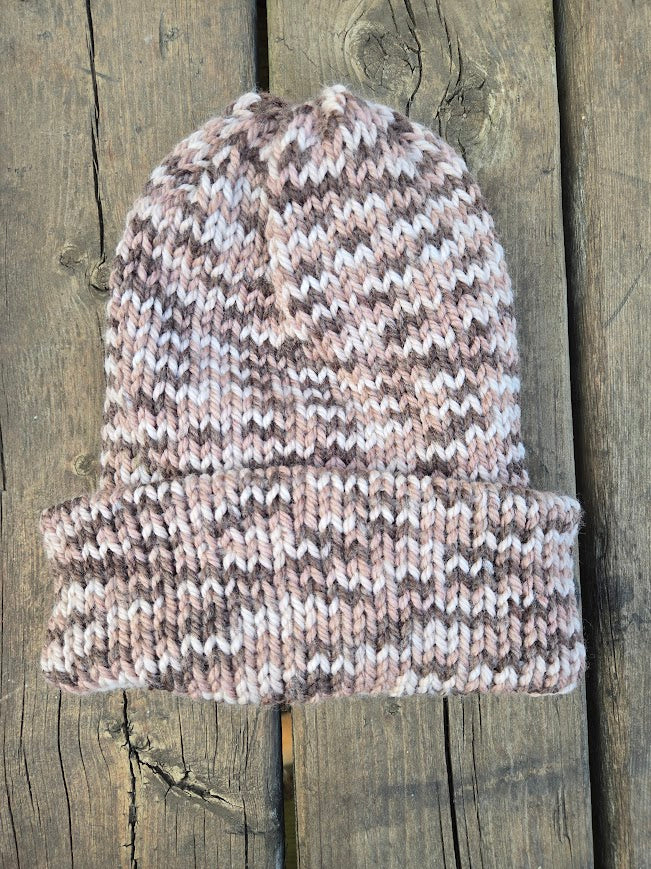 Handmade adult alpaca wool hat, double sided - The Maker Barn Studio