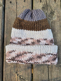 Handmade adult alpaca wool hat, double sided - The Maker Barn Studio