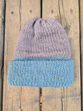 Handmade adult alpaca wool hat, double sided - The Maker Barn Studio