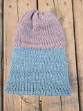 Handmade adult alpaca wool hat, double sided - The Maker Barn Studio