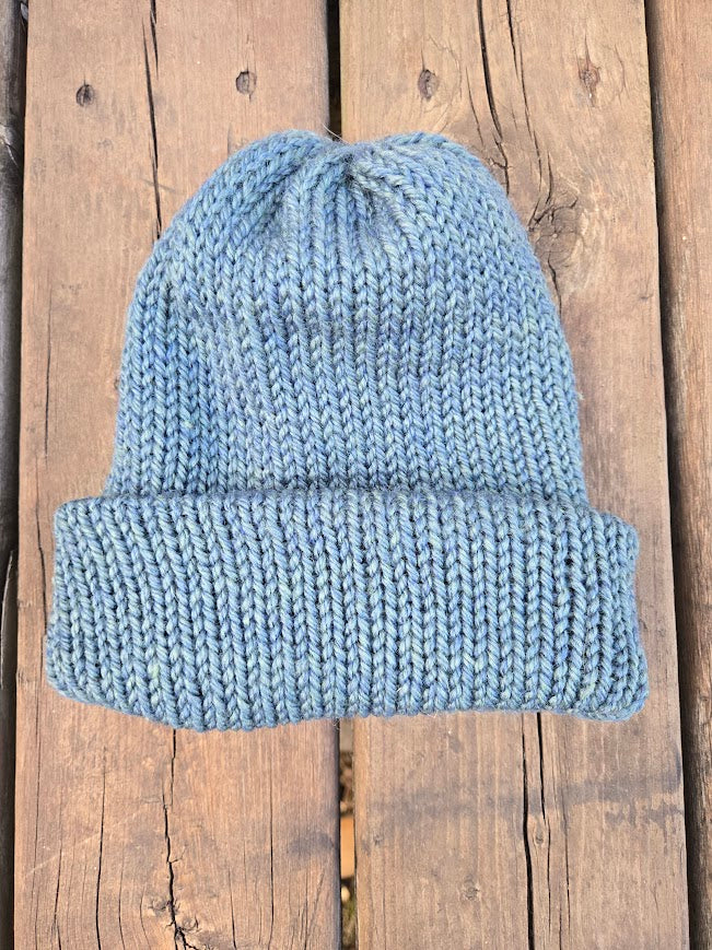 Handmade adult alpaca wool hat, double sided - The Maker Barn Studio