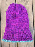 Handmade adult alpaca wool hat, double sided - The Maker Barn Studio