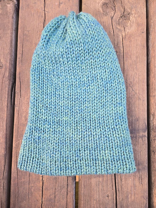 Handmade adult alpaca wool hat, double sided - The Maker Barn Studio