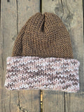 Handmade adult alpaca wool hat, double sided - The Maker Barn Studio