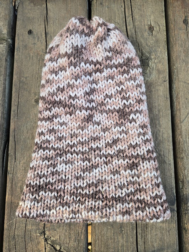 Handmade adult alpaca wool hat, double sided - The Maker Barn Studio