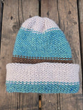 Handmade adult alpaca wool hat, double sided - The Maker Barn Studio