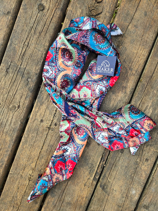 Turquoise Bazaar – Large Western Wild Rag (35" x 35") - The Maker Barn Studio