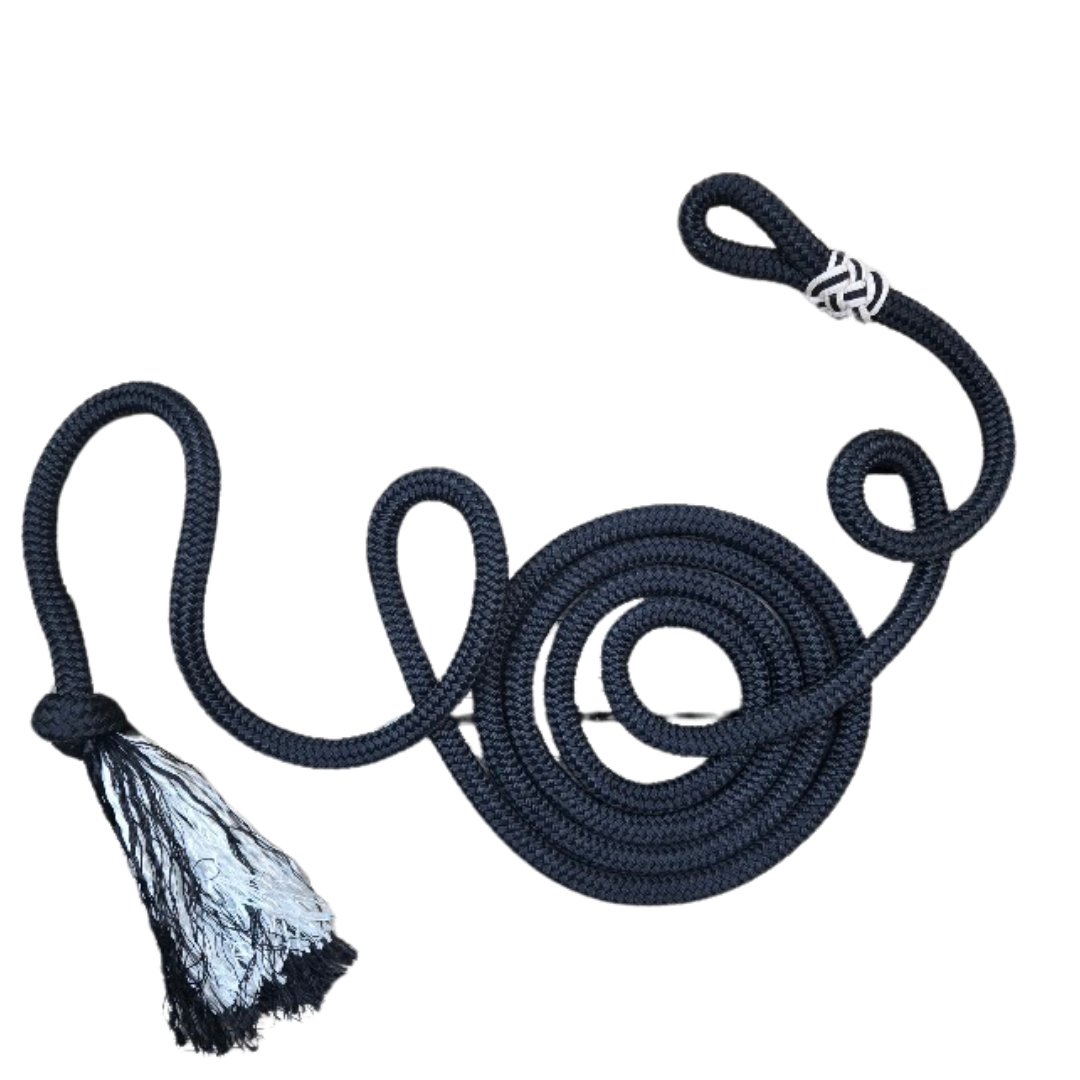 5/8" Black/ White weighted lead rope - The Maker Barn Studio