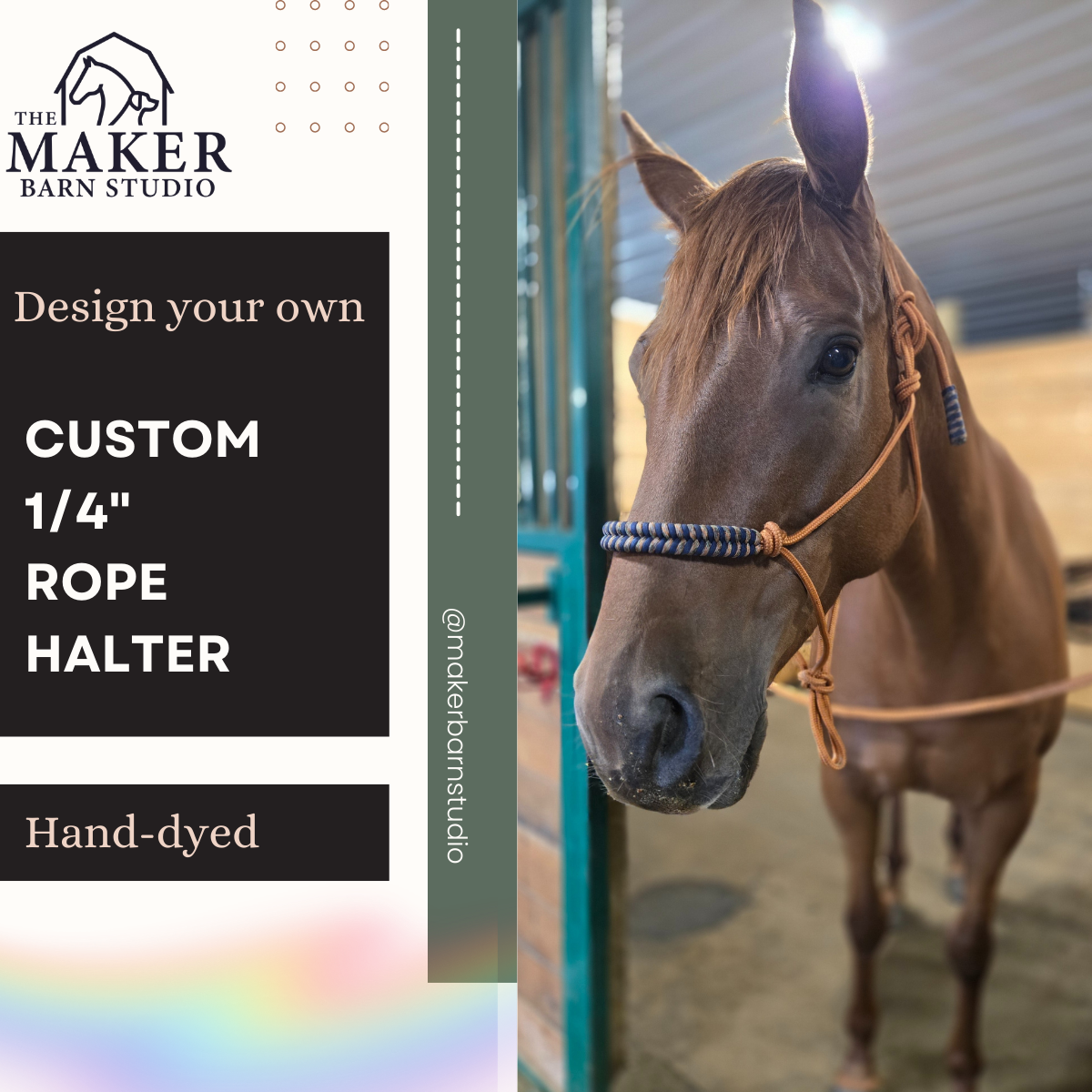 Custom soft rope halter - The Maker Barn Studio