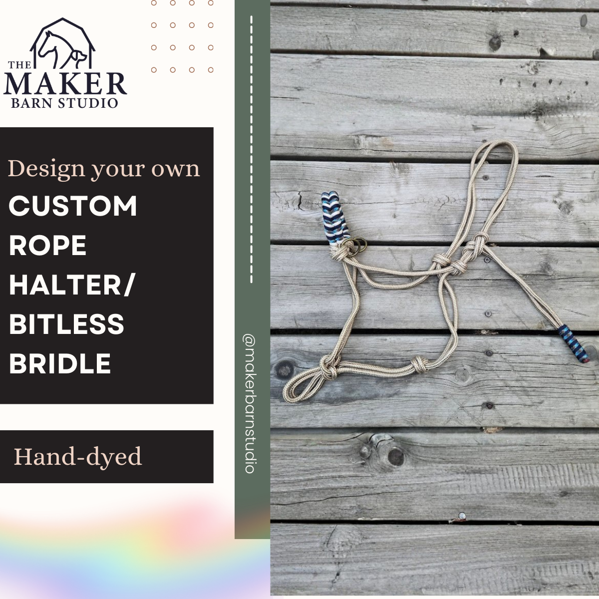Custom bitless bridle/ halter combo - The Maker Barn Studio