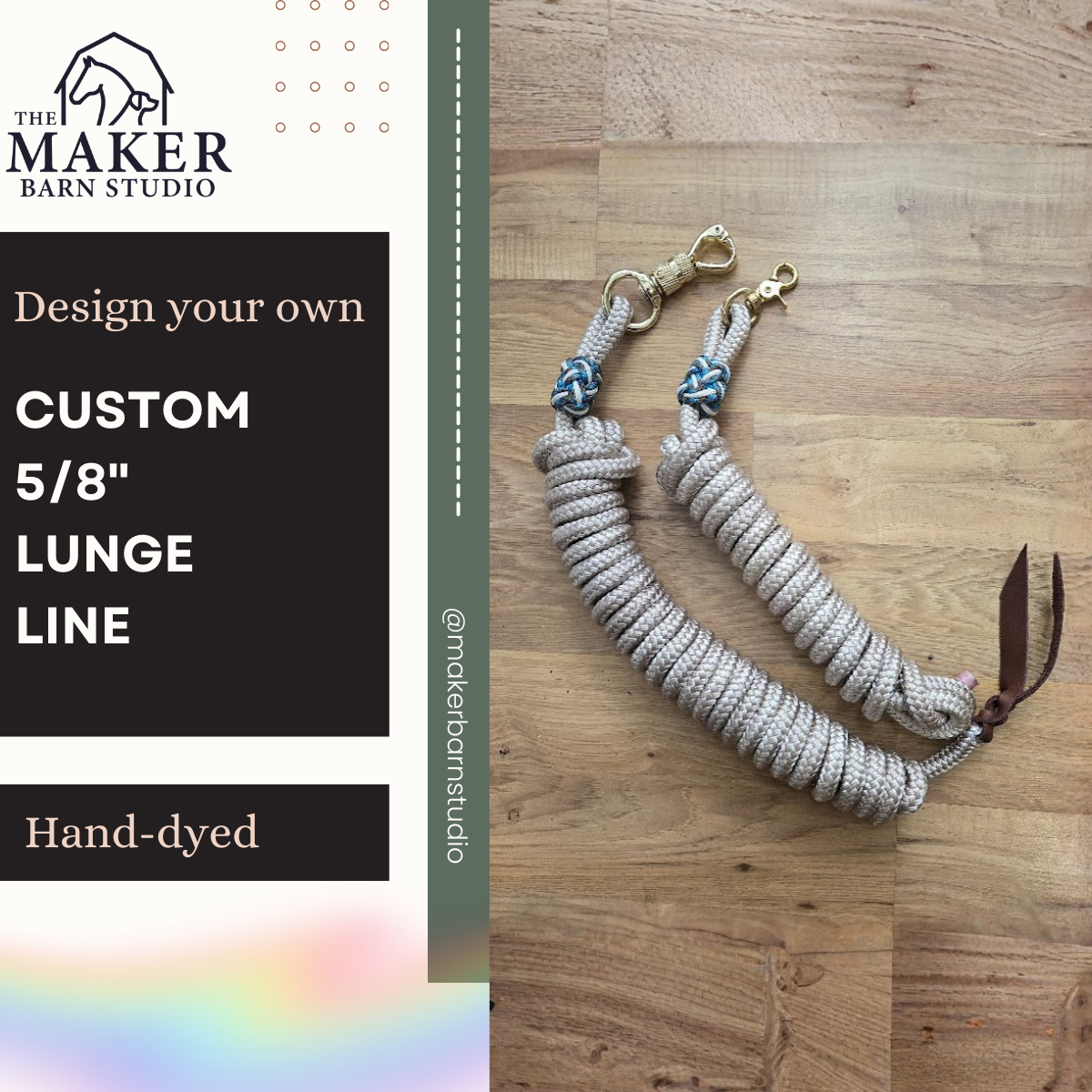 5/8" Custom lunge line/ groundwork line - The Maker Barn Studio