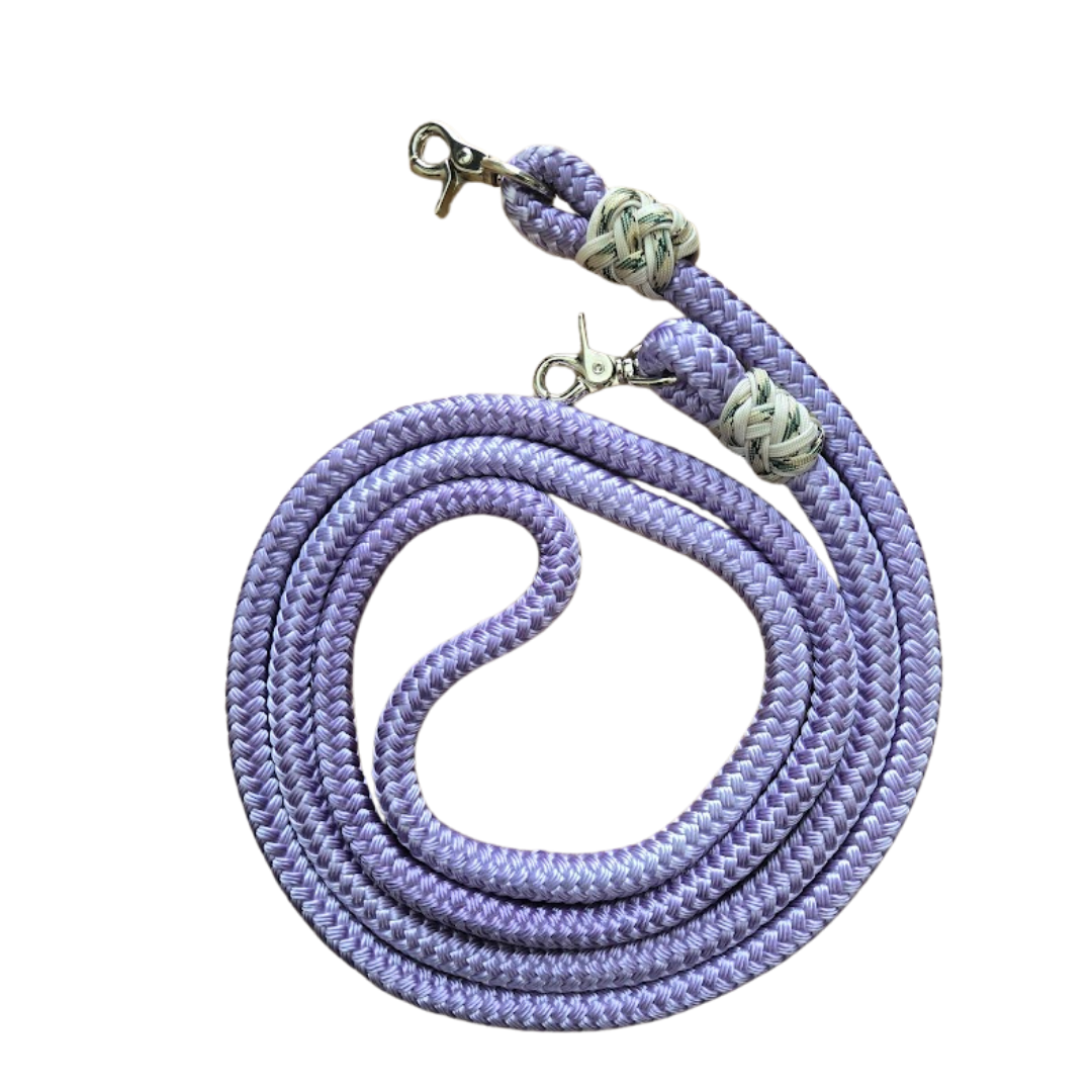5/8" custom yacht rope loop reins with decorative turkshead knots - The Maker Barn Studio