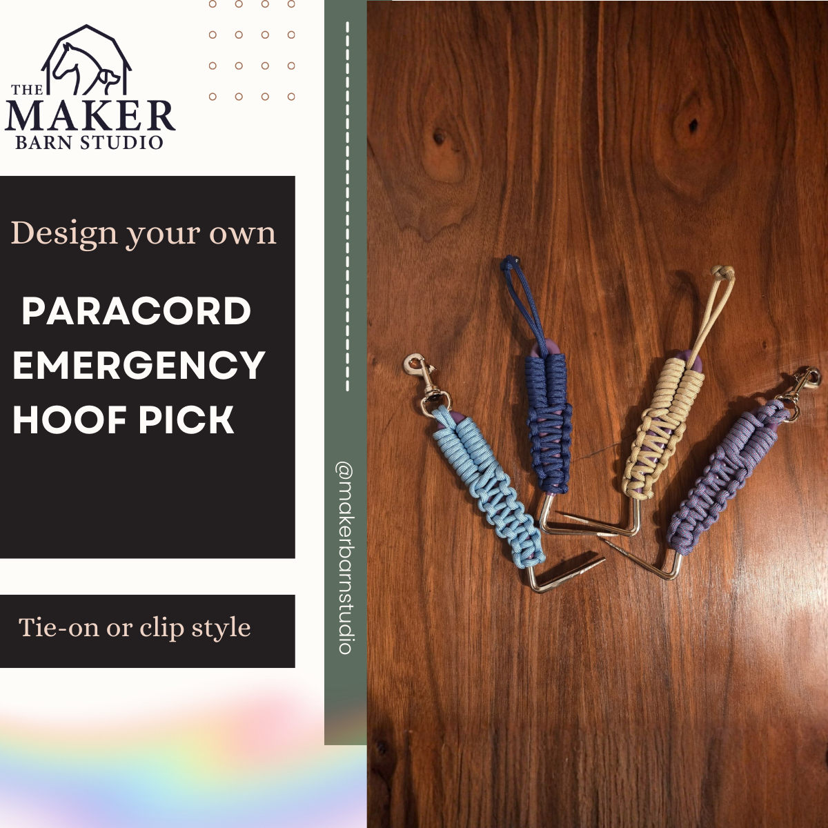 Custom emergency trail hoof pick - The Maker Barn Studio