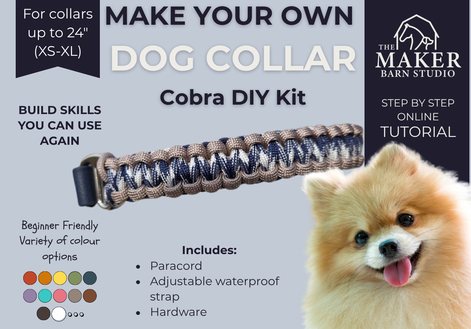 DIY Cobra Braid Dog Collar Kit | XS-XL - Sagebrush Tack