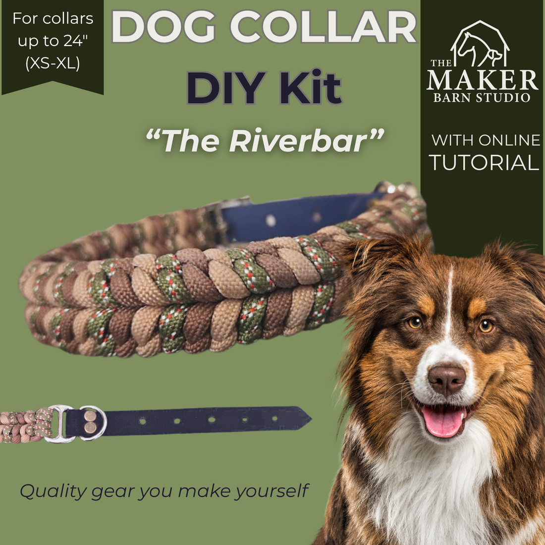 DIY Riverbar Braid Dog Collar Kit | XS-XL - The Maker Barn Studio