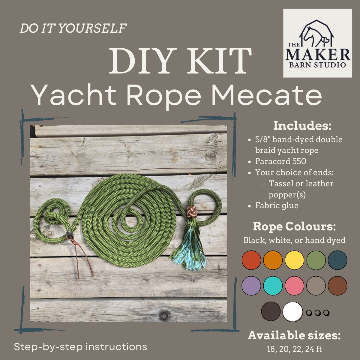 5/8" DIY Yacht Rope Mecate Reins - Sagebrush Tack