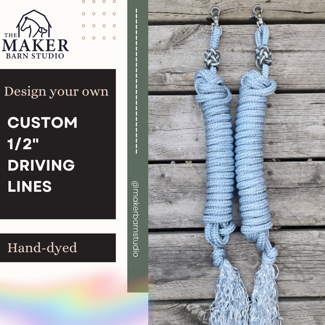 1/2" Custom driving reins/ long lines - Sagebrush Tack