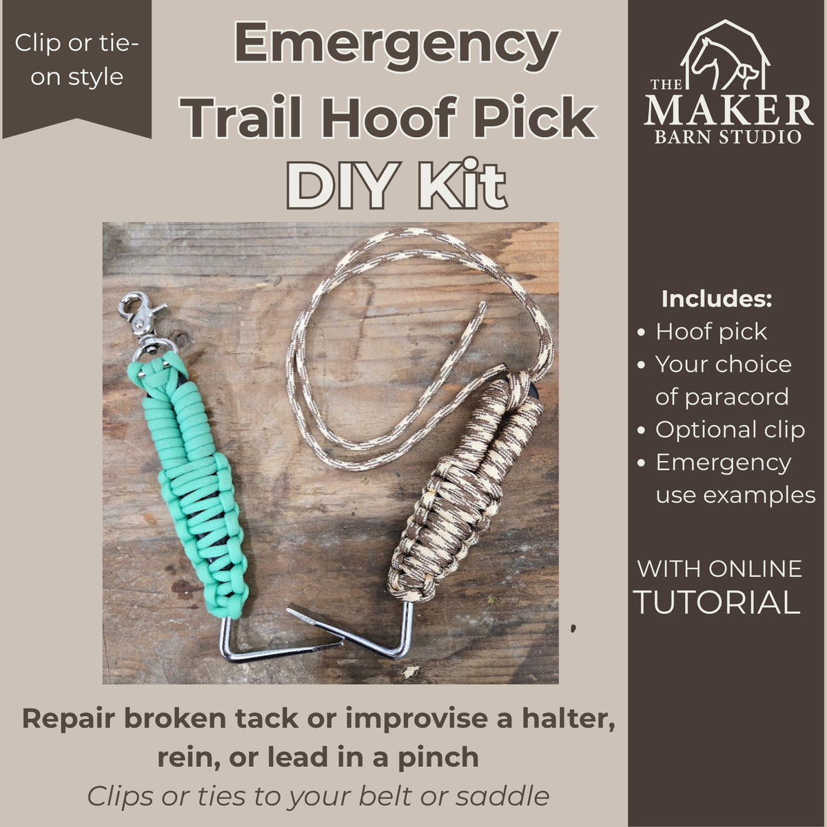 Emergency trail hoof pick DIY Kit - The Maker Barn Studio
