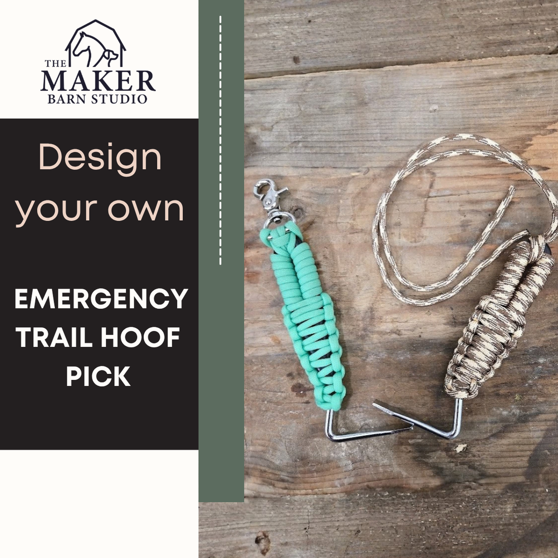 Design your own emergency trail hoof pick
