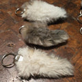 Lucky rabbit foot or tail keychain, humanely raised rustic good luck gift