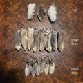 Lucky rabbit foot or tail keychain, humanely raised rustic good luck gift